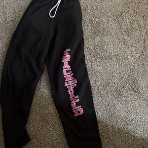 Port and Company Black and Pink Kids Sweatpants